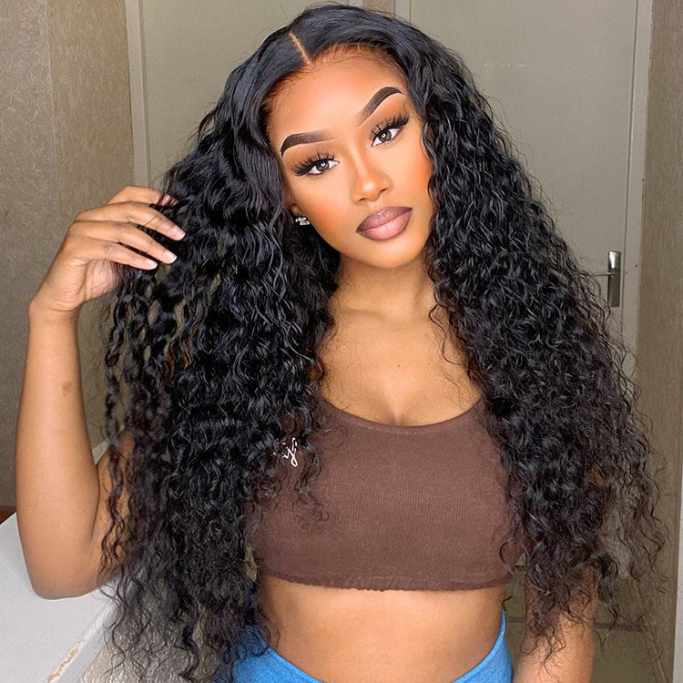 AOSUN Sexy Look 13x4 Transparent Lace Frontal Kinky Curly Human Hair Wig