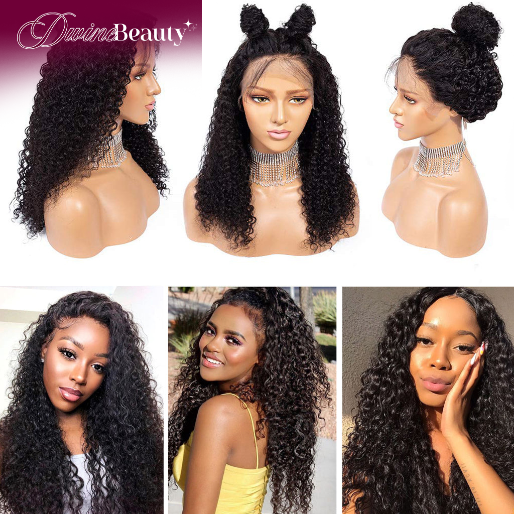 Wigs For Black Women Remy Human Hair Kinky Curly 13x4 Front Lace Wig 150% Pre Plucked with Baby Hair