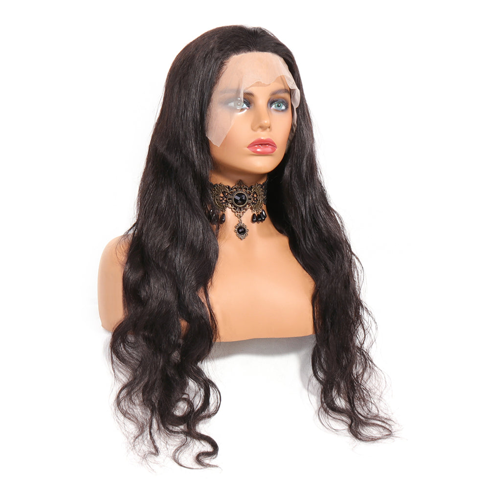 Full Lace Wig Human Hair Wigs For Women Brazilian Pre Plucked Body Wave Wig Natural Hairline with Baby Hair Glueless Natural Black