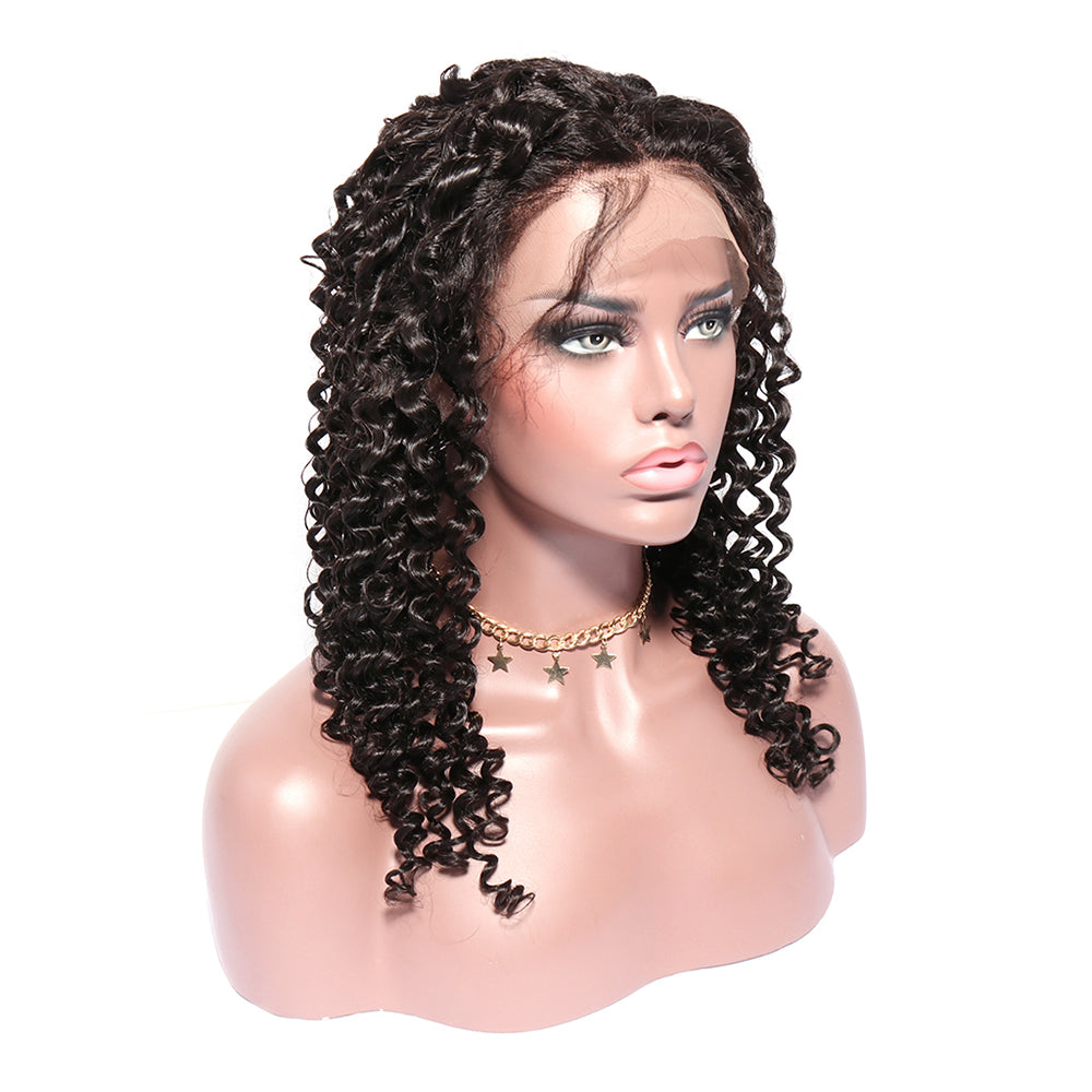 100% Unprocessed Virgin Hair Italian Curly Full Lace Wig Pre Plucked Wet and Wavy Human Hair Wig Glueless Italian Wave Lace Wigs