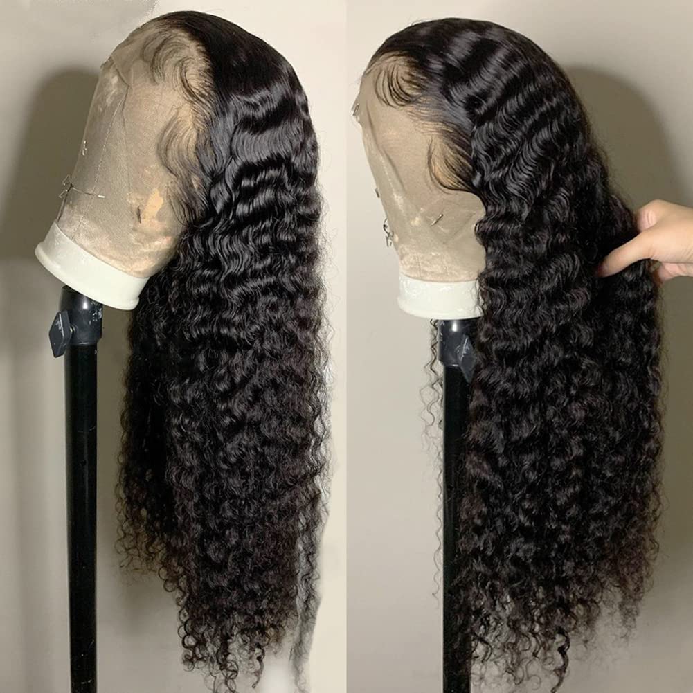 AOSUN Sexy Look 13x4 Transparent Lace Frontal Kinky Curly Human Hair Wig