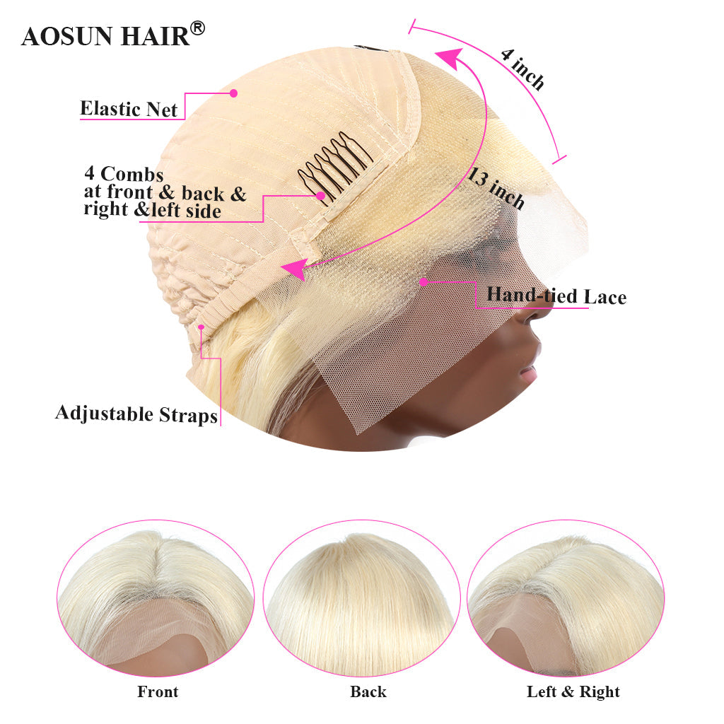 Blonde 613 Front Lace Wig Human Hair Wigs For Women Straight 13x4 Lace Frontal Wig