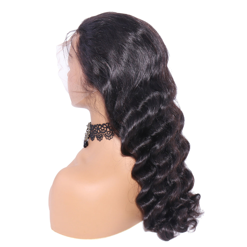 13x4 Lace Frontal Wig Loose Wave Brazilian Human Hair Pre-Plucked Natural Hairline Front Lace Wigs