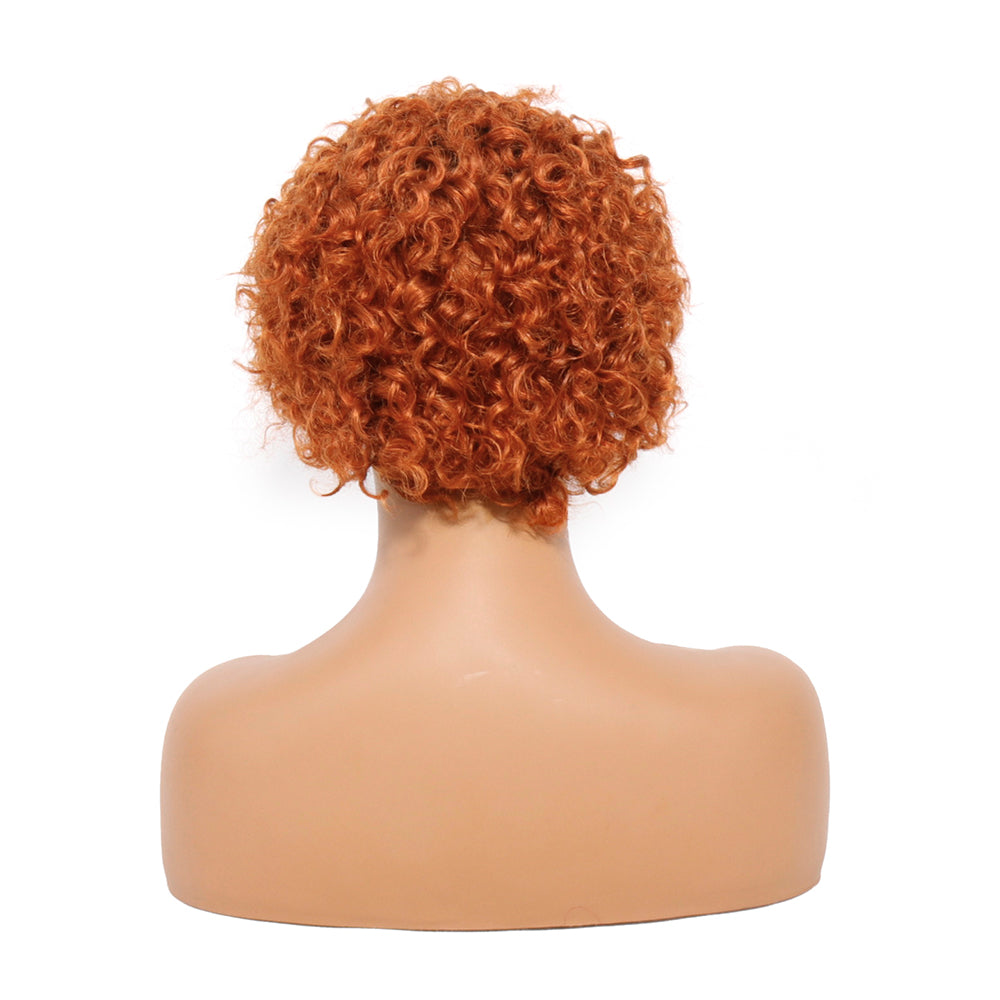 13x1 Pixie Curly 150% Density Lace Front Wig 1B/99J Color Pre Plucked with Baby Hair Glueless 1B/350 Colour 100% Human Hair