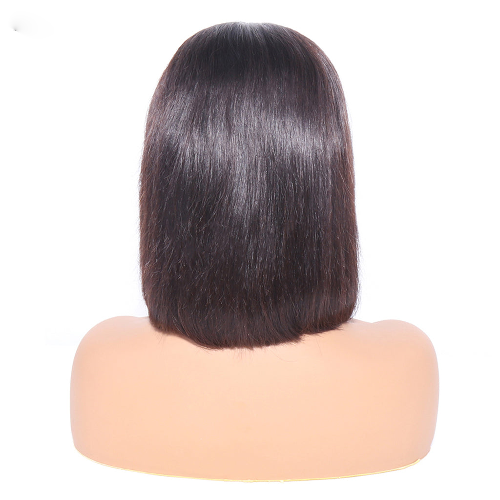 13x6 Front Lace Straight Bob Wig Full Thick Brazilian Virgin Hair Wig