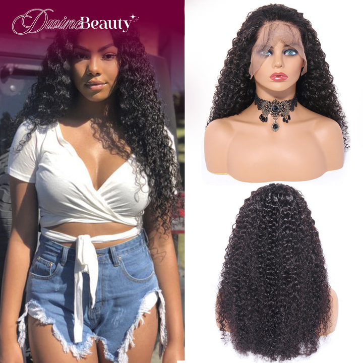 Wigs For Black Women Remy Human Hair Kinky Curly 13x4 Front Lace Wig 150% Pre Plucked with Baby Hair