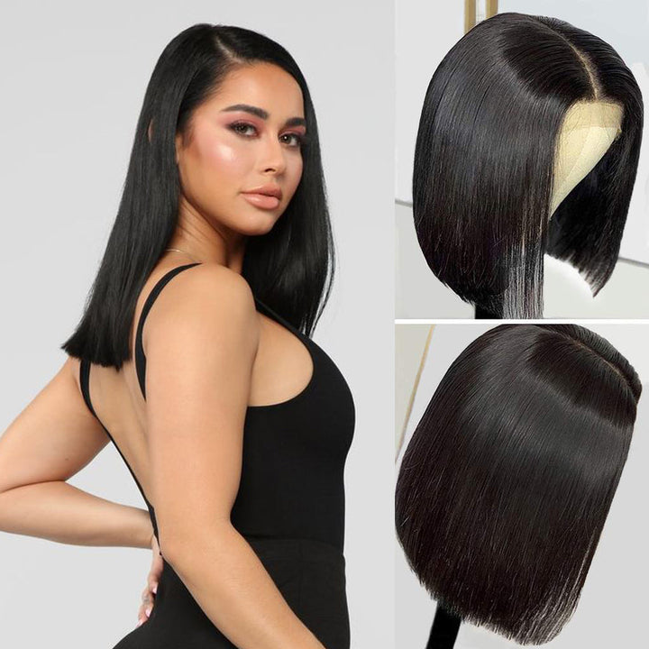 Aosun 13x4 Bob Wig Human Hair Front Lace Brazilian Straight Hair Free Shipping